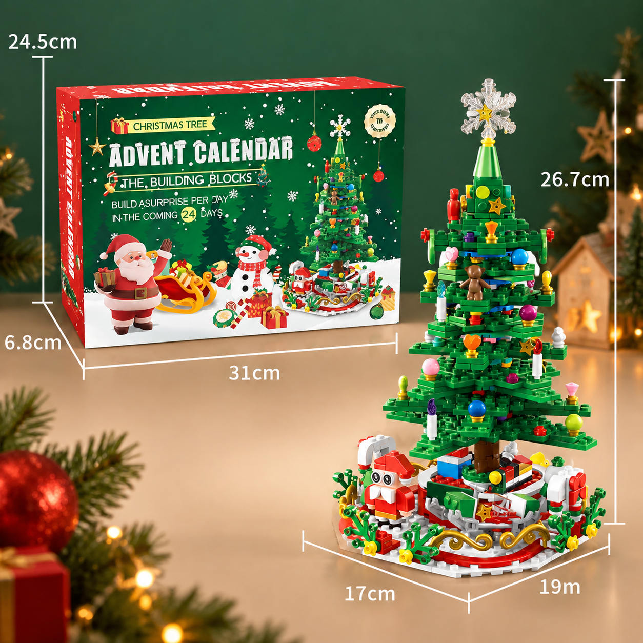 Christmas Tree Building Blocks Advent Calendar for Kids
