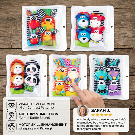 Sensory Baby Plush Socks and Wristband