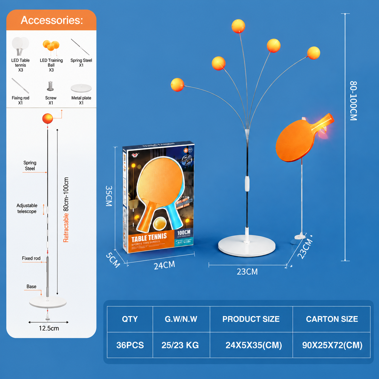 Interactive Light-Up Table Tennis Game for Kids