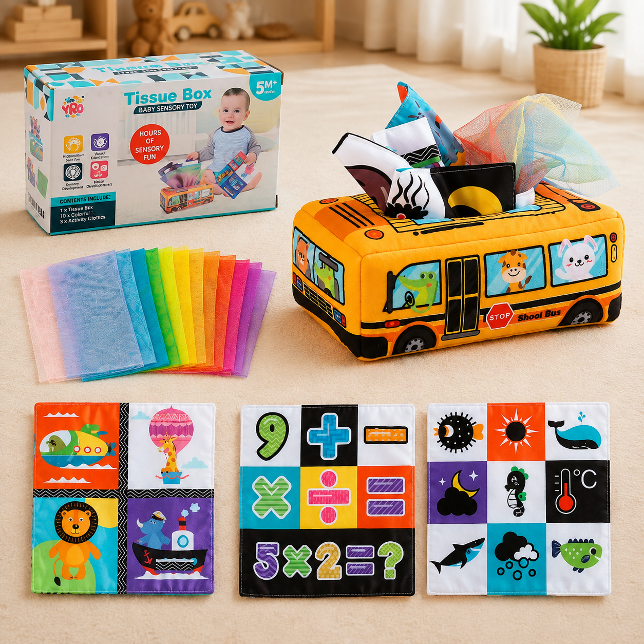 Montessori Magic Tissue Box – Sensory Learning Toy for Babies