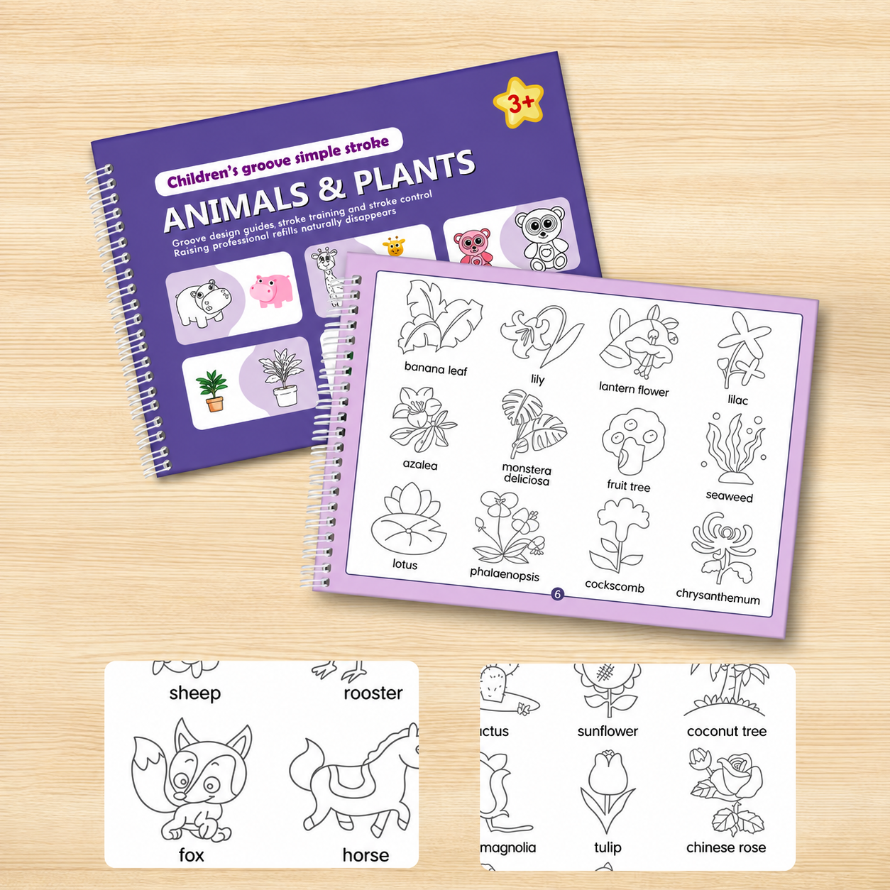 Reusable Grooved Handwriting Practice Books for Kids – 6-Piece Tracing & Writing Set
