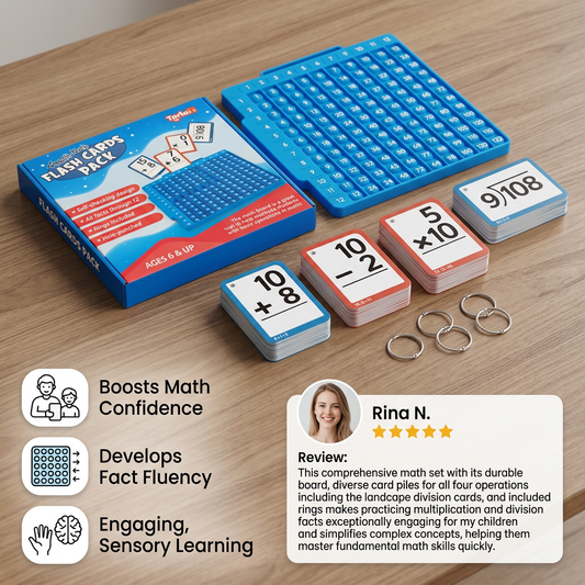 Math Learning Cards Set with Calculation Board – Addition, Subtraction, Multiplication & Division