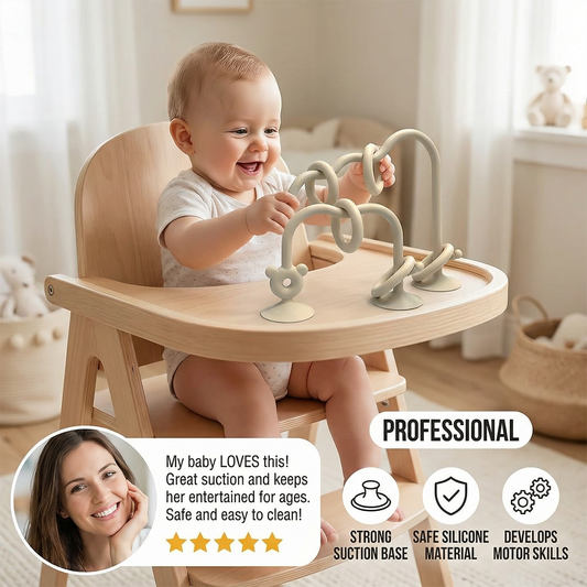 Silicone Baby Activity Toy – Suction Cup Learning Toy for Table & High Chair