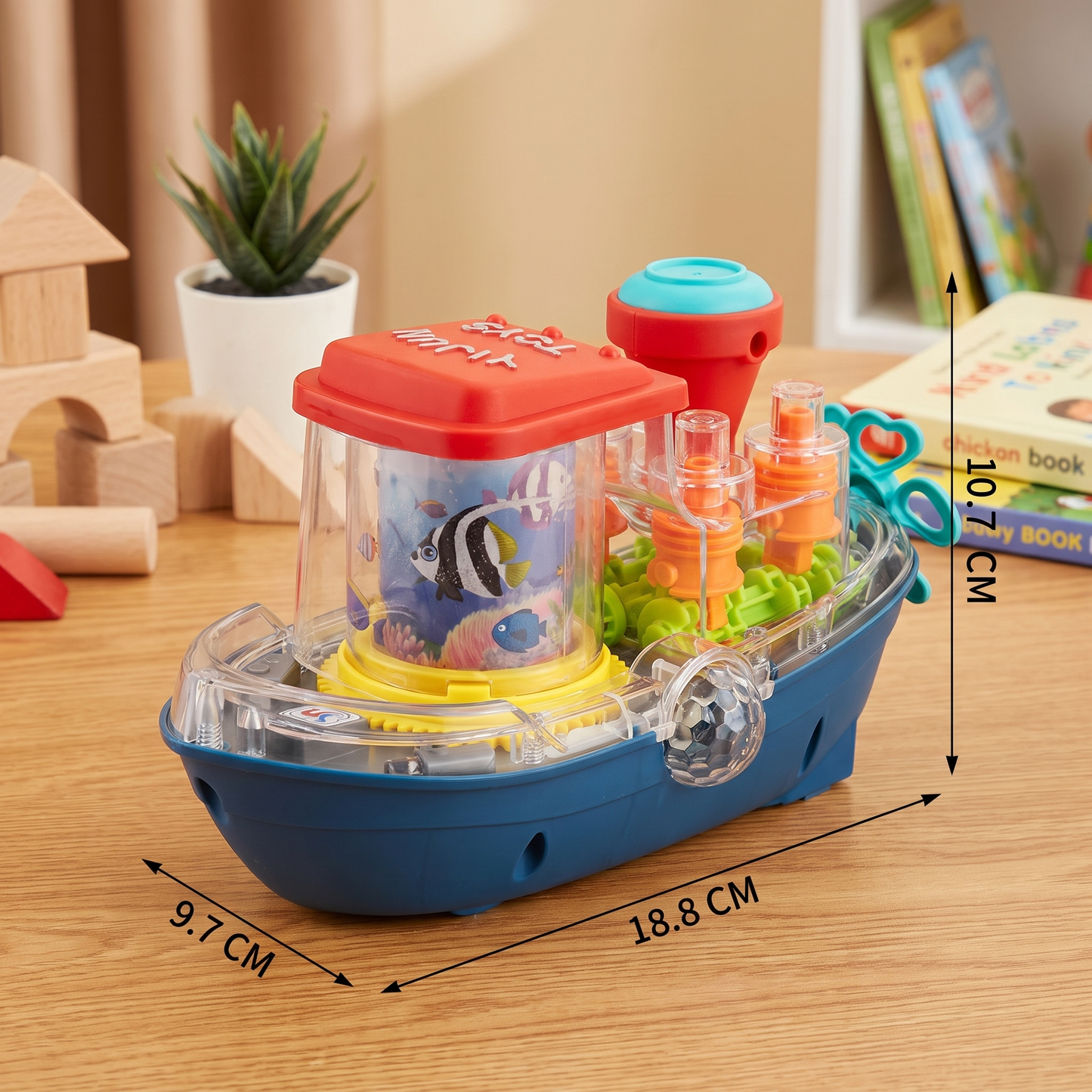 Light-Up Gear Boat – Musical Electric Toy Boat for Kids