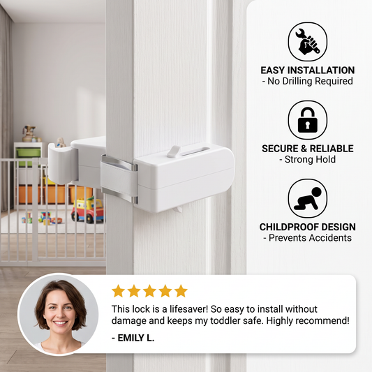 No-Drill Child Safety Door Lock