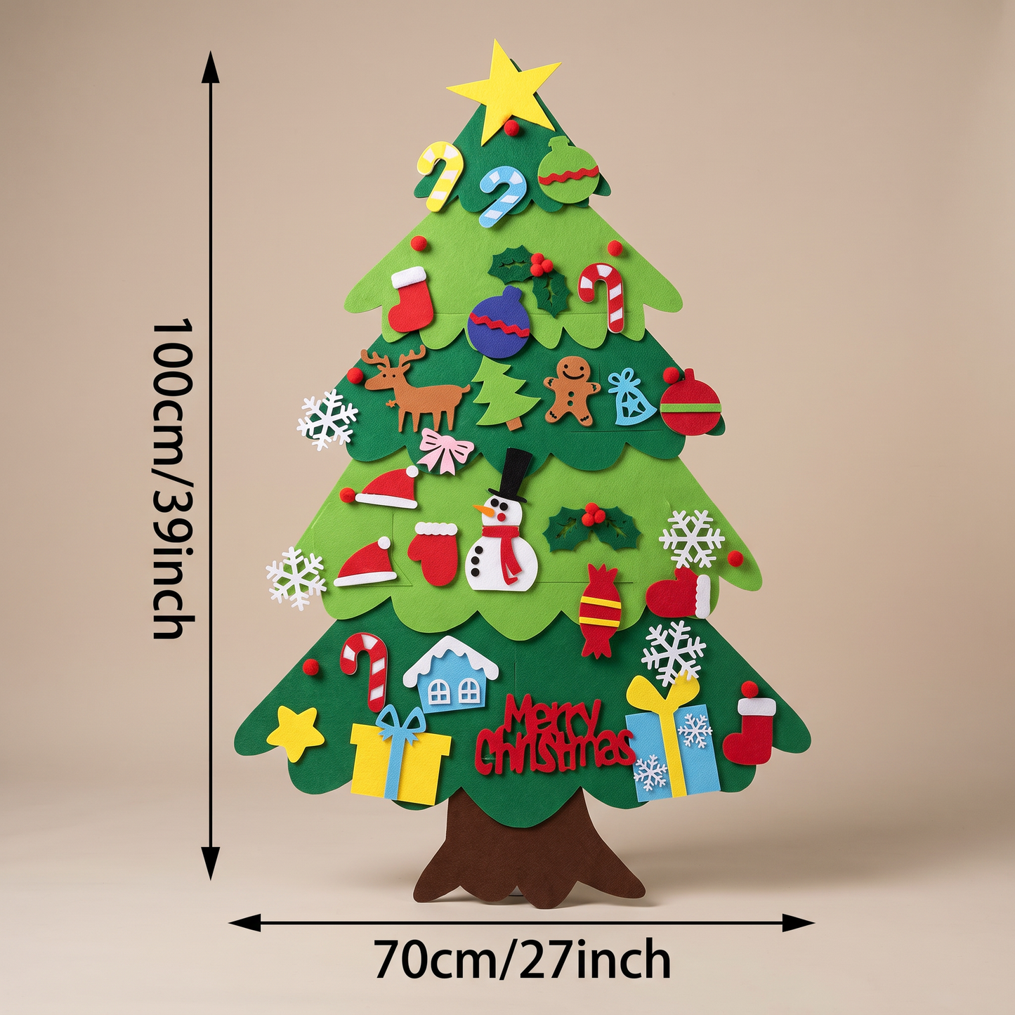 Kids’ DIY Felt Christmas Tree with Decorative Ornaments