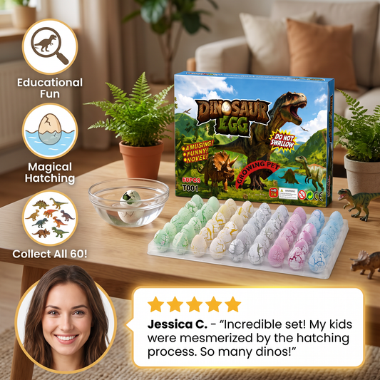 Hatching Dinosaur Egg Kit – Grow-in-Water Dino Eggs with Surprise Toys