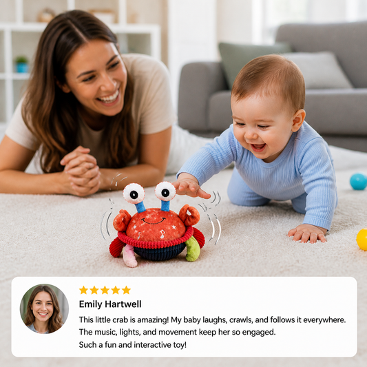 Interactive Musical Crab with Voice Function – Moving Educational Toy for Babies