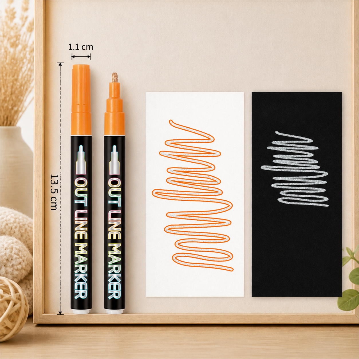Outline Shimmer & Metallic Glitter Marker Set