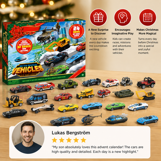 Christmas Die-Cast Car Advent Calendar for Kids