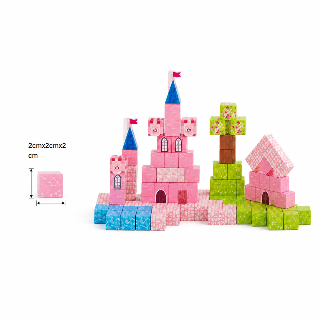 Montessori Princess Dream Castle Magnetic Building Cubes Set