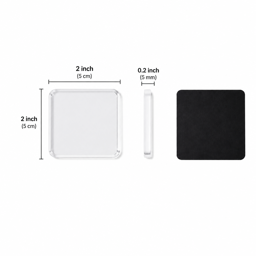 Clear Acrylic Magnetic Photo Frames with Adhesive Backing