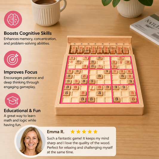 Wooden Sudoku Puzzle Board – Educational Logic & Math Game
