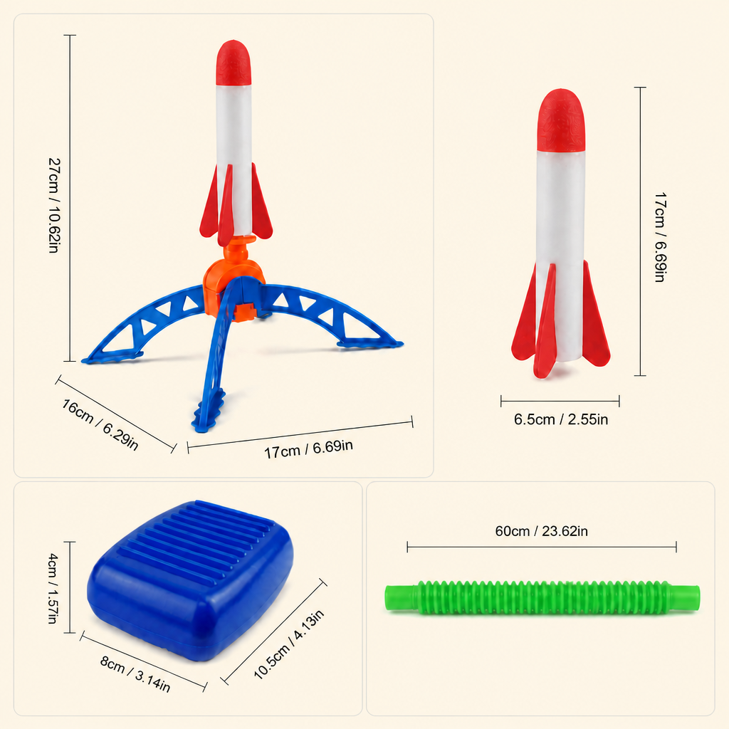 Safe & Soft Kids Rocket Launcher- Lightning Air-Powered Indoor Fun