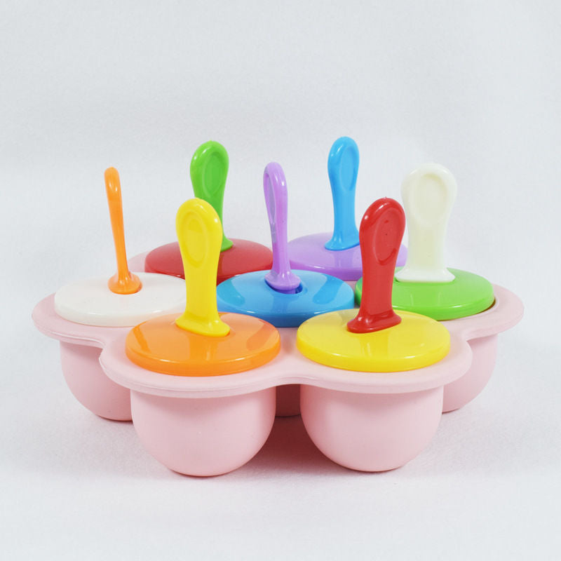 7-Piece Silicone Popsicle Mold – Reusable Ice Pop Maker for Kids