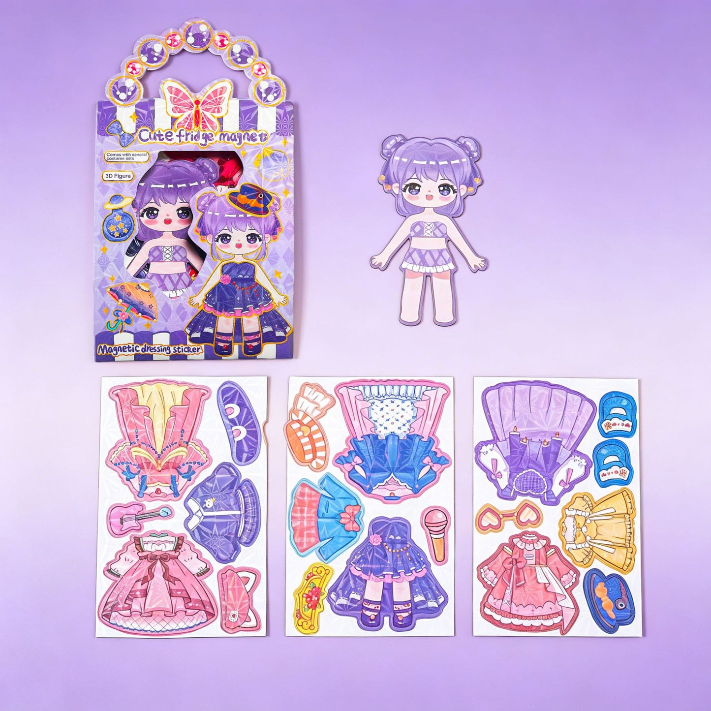 Princess Magnetic Dress-Up Set with 3D Stickers