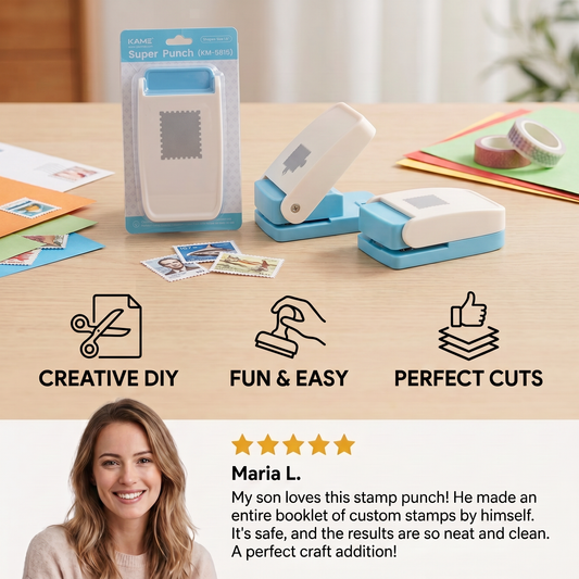 DIY Postage Stamp Paper Punch for Kids’ Arts & Crafts