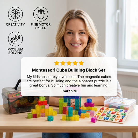Montessori Cube Building Block Set for Kids