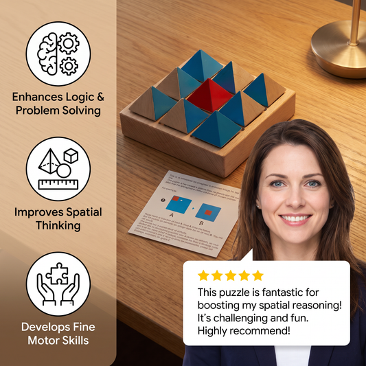 Wooden Geometric Pattern Puzzle – Logic & Spatial Thinking Game