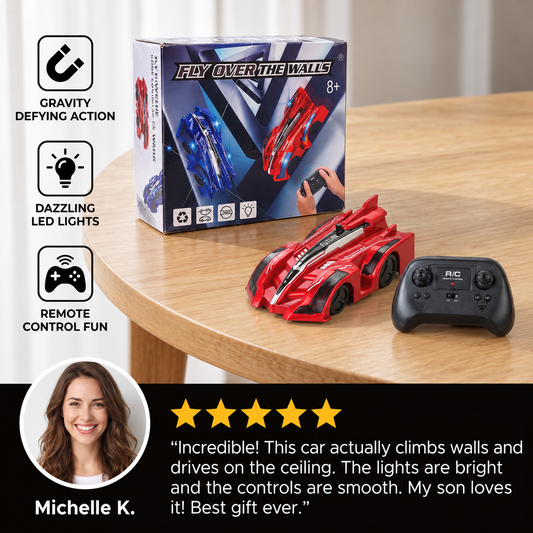 Remote Control Wall-Climbing Car with LED Lights