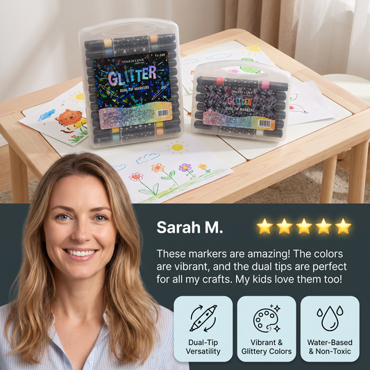 Glitter Dual-Tip Acrylic Paint Marker Set