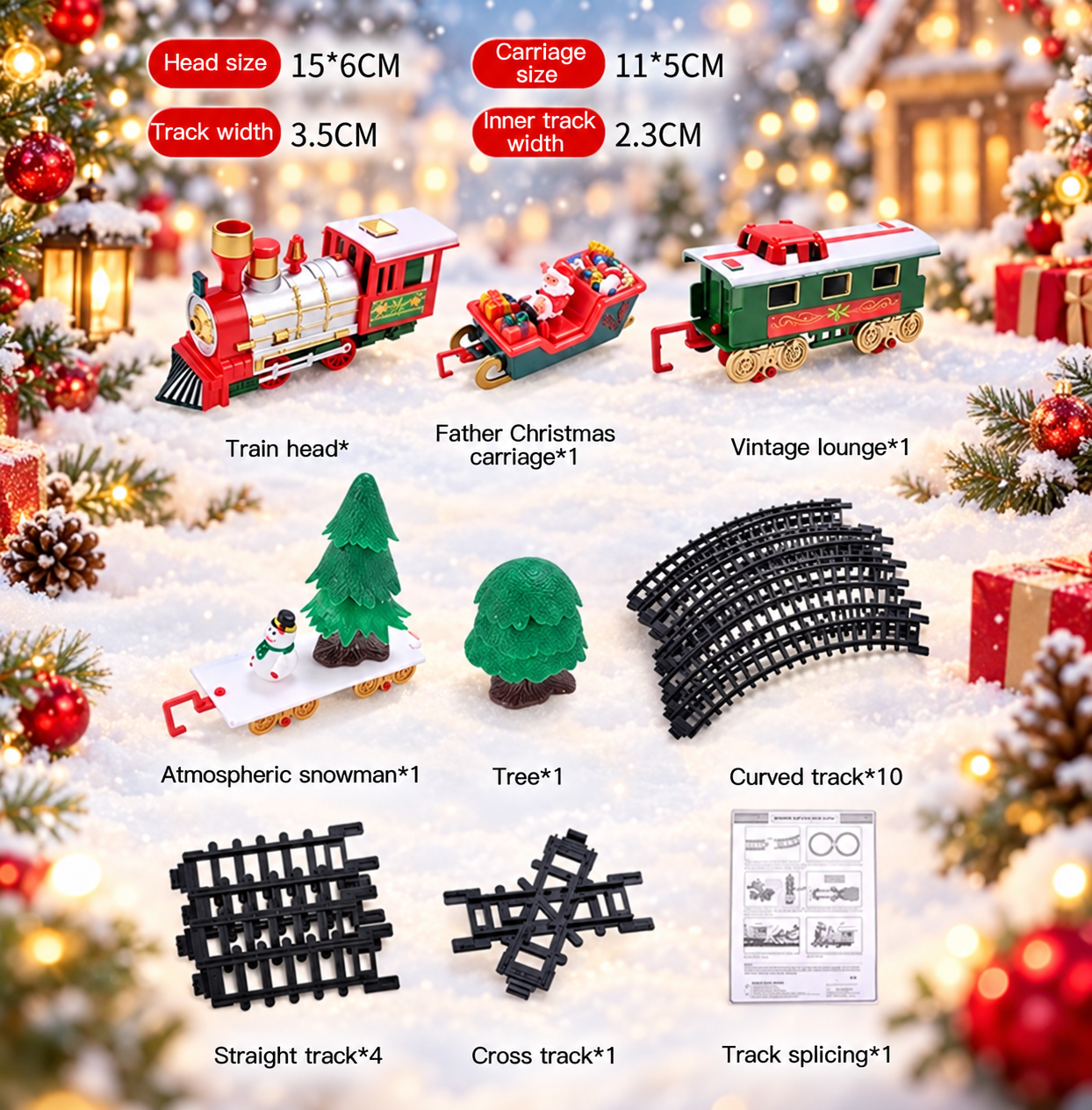 Kids’ Electric Train Set with Lights, Sounds & Steam Effects