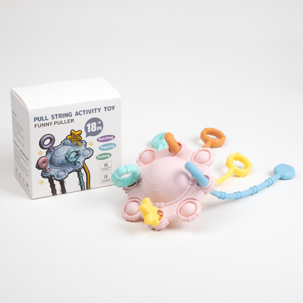 Montessori Sensory Pull & Explore Teething Toy – Silicone Pull Cord for Tactile Learning & Gum Relief