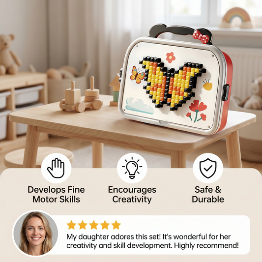 Kids Montessori Mushroom Pegboard Mosaic Puzzle Set