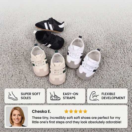 Classic Retro Baby Sneakers – Soft Sole First Walking Shoes