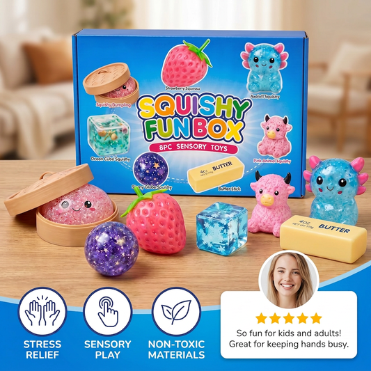 Premium Squishy Fidget Toy Set – 8 Sensory Toys