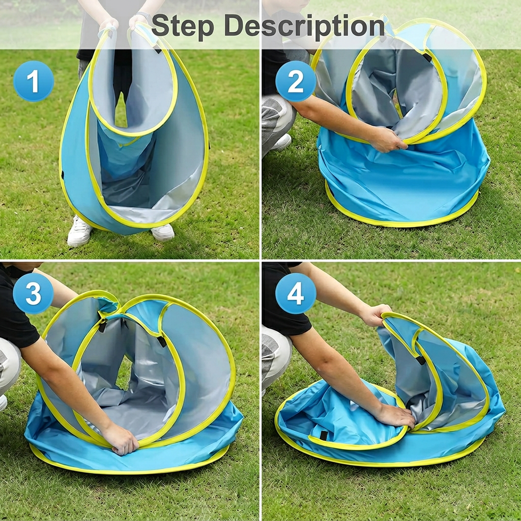 Pop-Up Baby Beach Tent with Built-In Pool & UV Protection – Portable Sun Shade for Kids