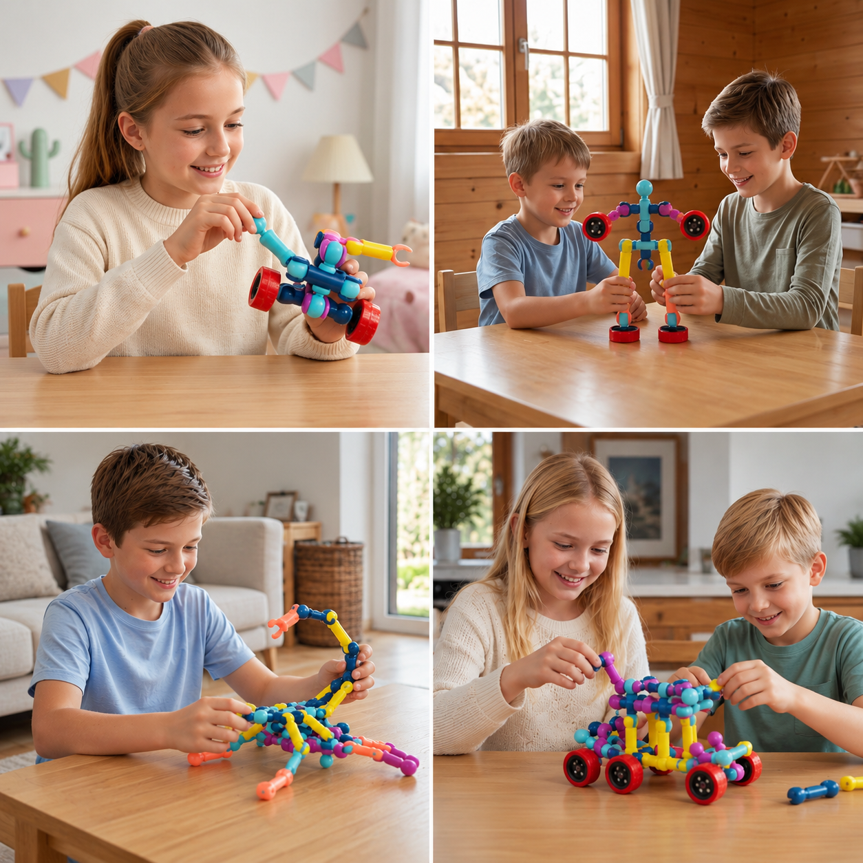 Educational DIY Building Set with Movable Joints