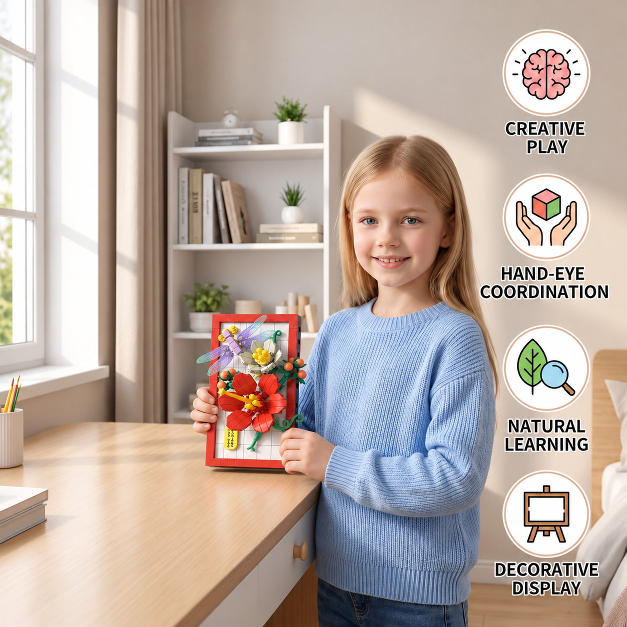 DIY 3D Nature Frame Building Blocks Set – Flowers & Insects
