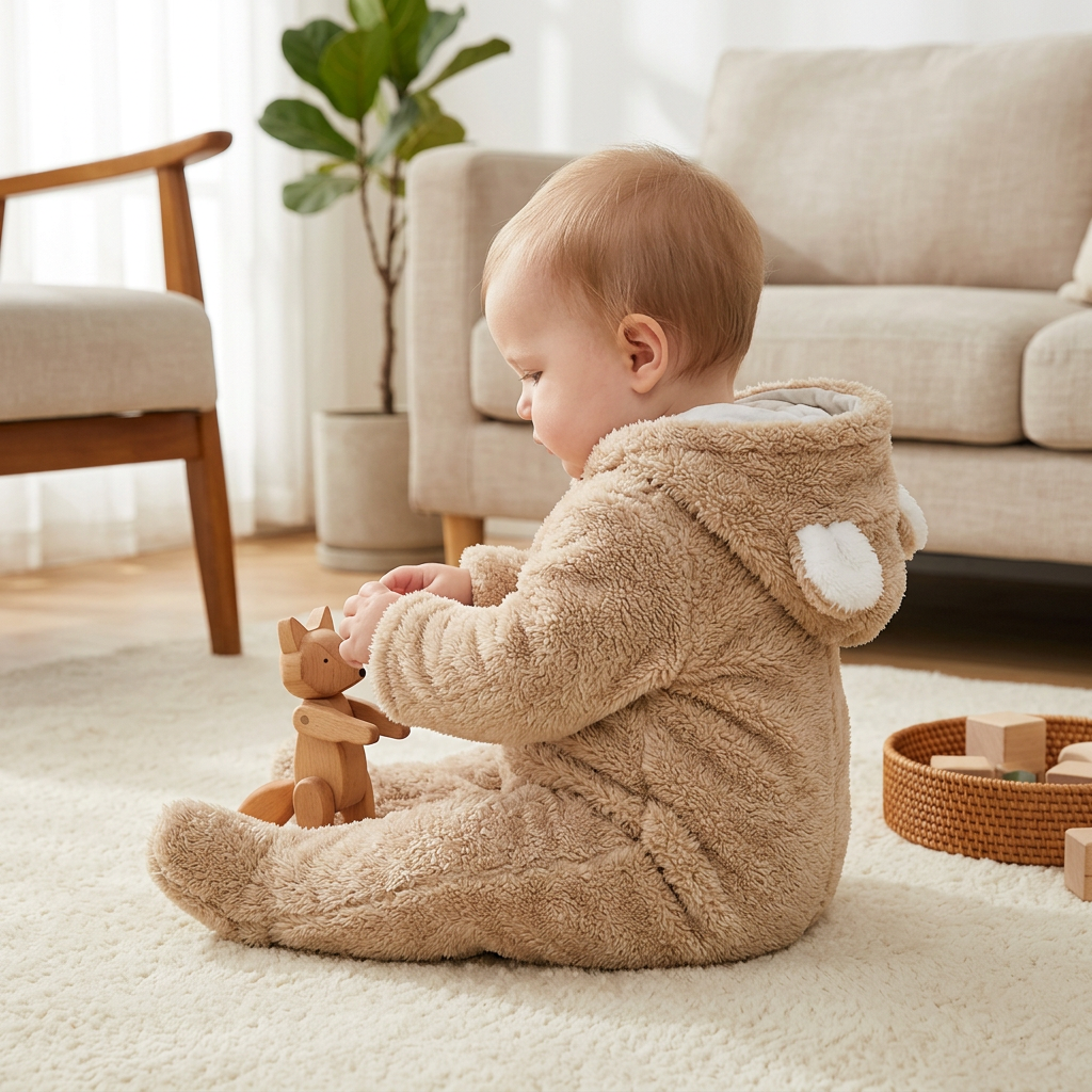 Soft & Cozy Hooded Baby Bear Jumpsuit