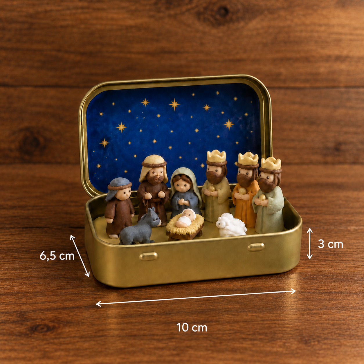 Mini Nativity Scene in a Box – Hand-Painted Christmas Figurine Set