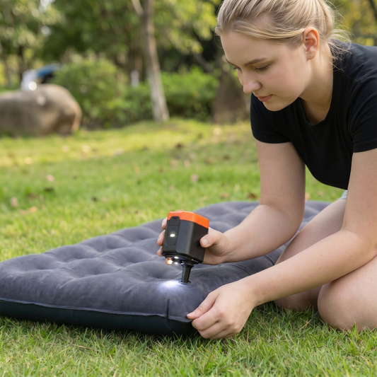 Portable Mini Air Pump with LED Light – Fast Inflate & Deflate