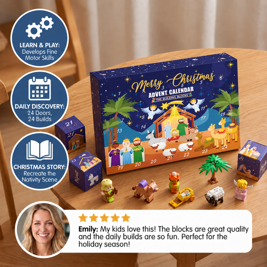 Christmas Nativity Building Blocks Advent Calendar for Kids