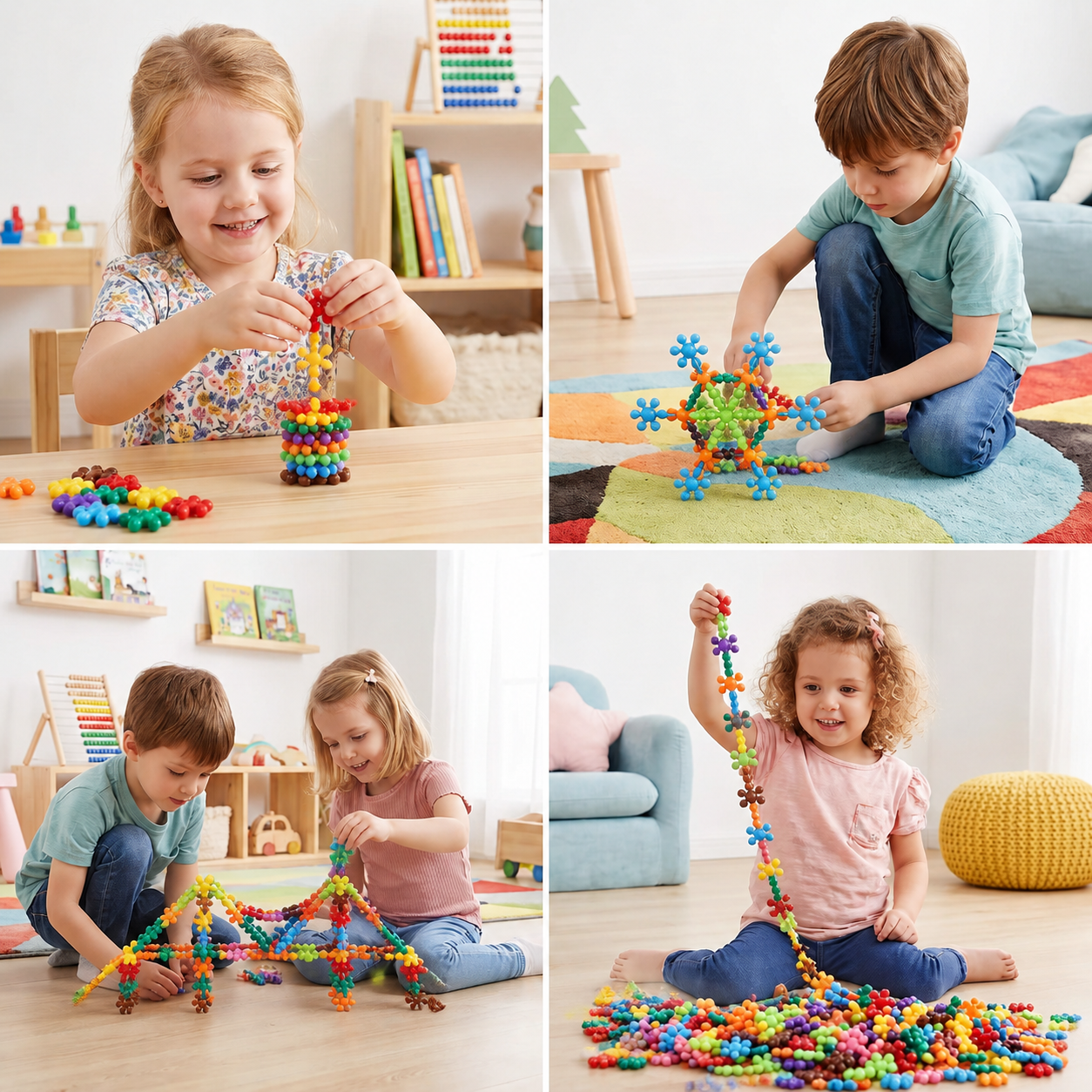 Montessori Plum Blossom Building Block Set