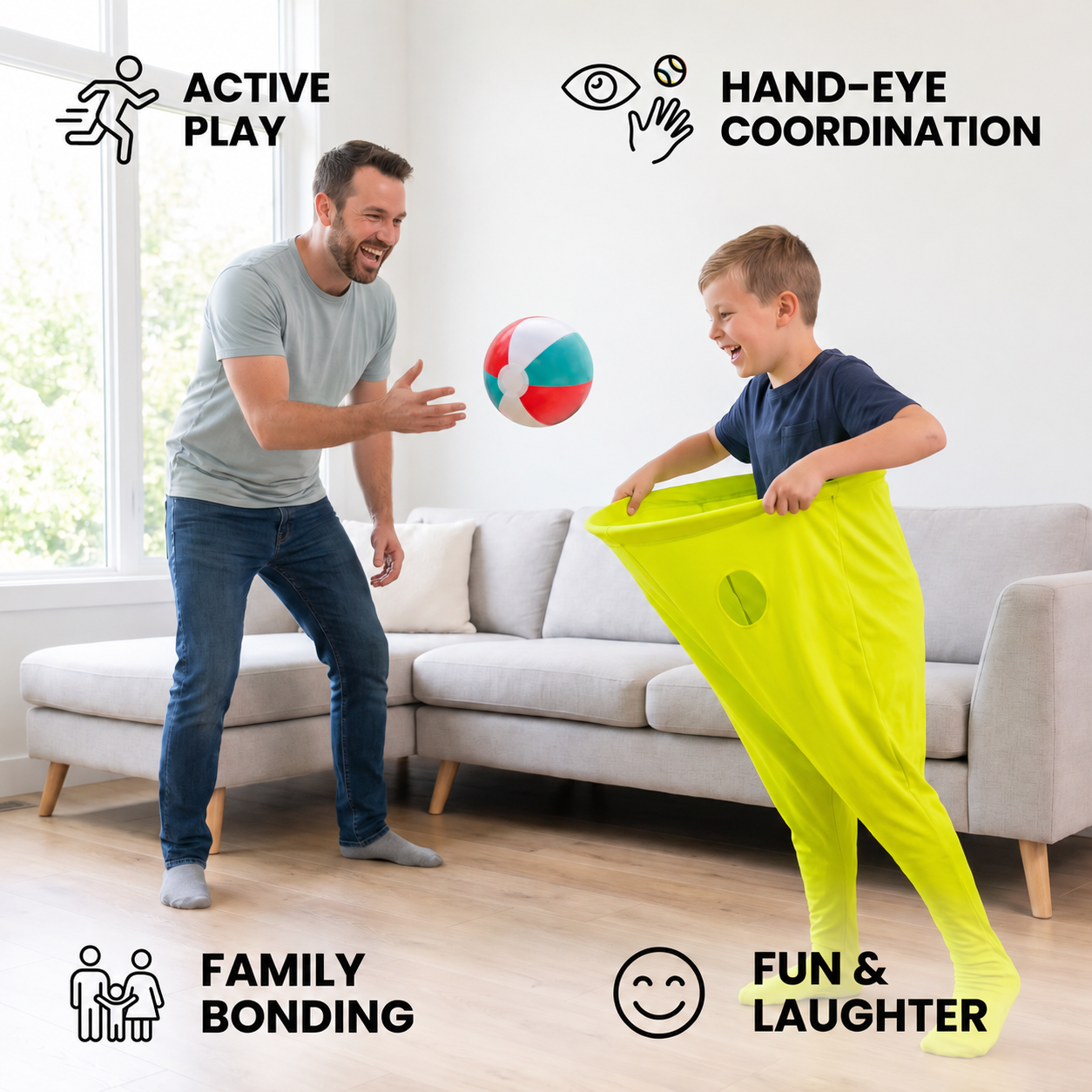 Clown trousers - catching ball family game
