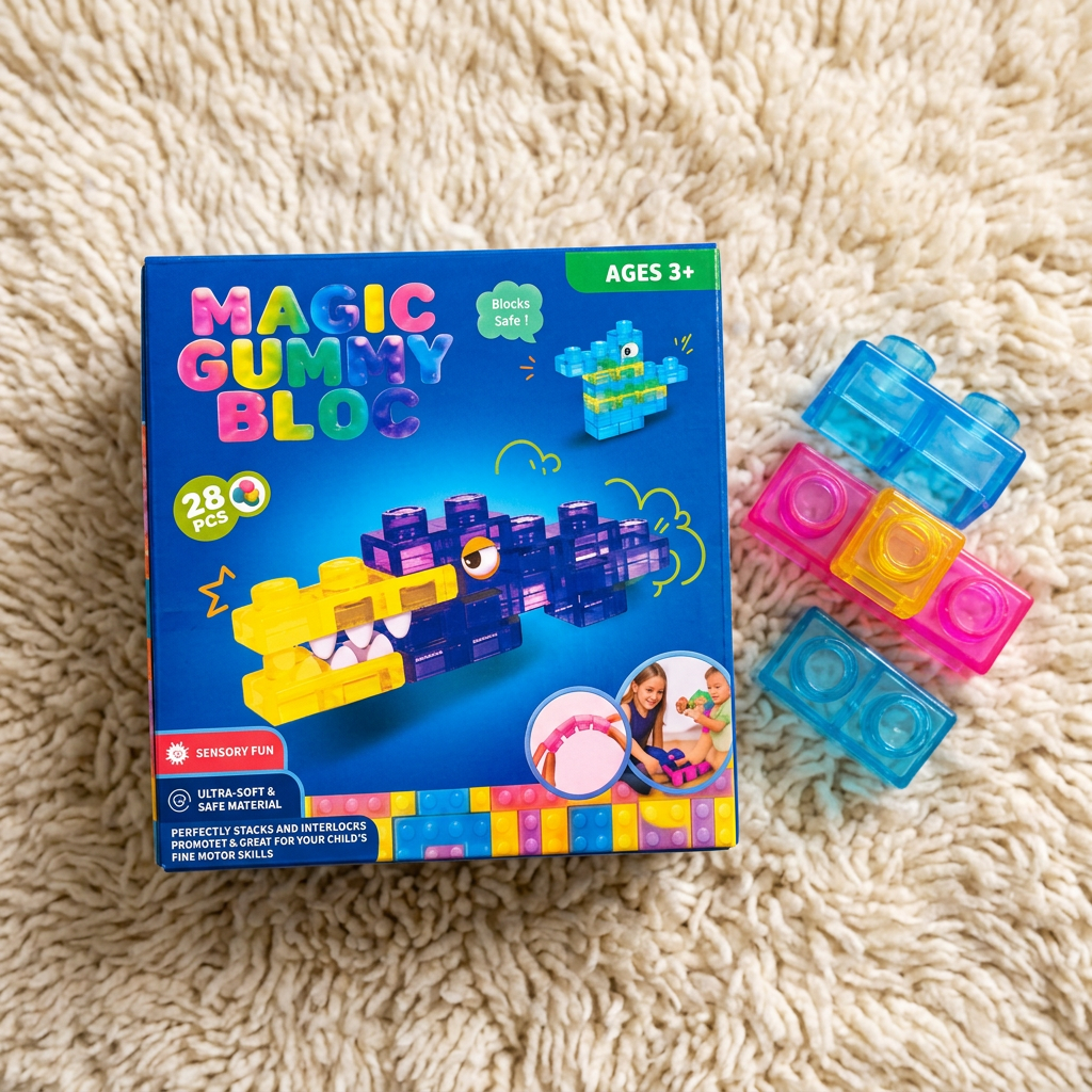 Safe & Soft Squishy Jelly Building Blocks for Kids