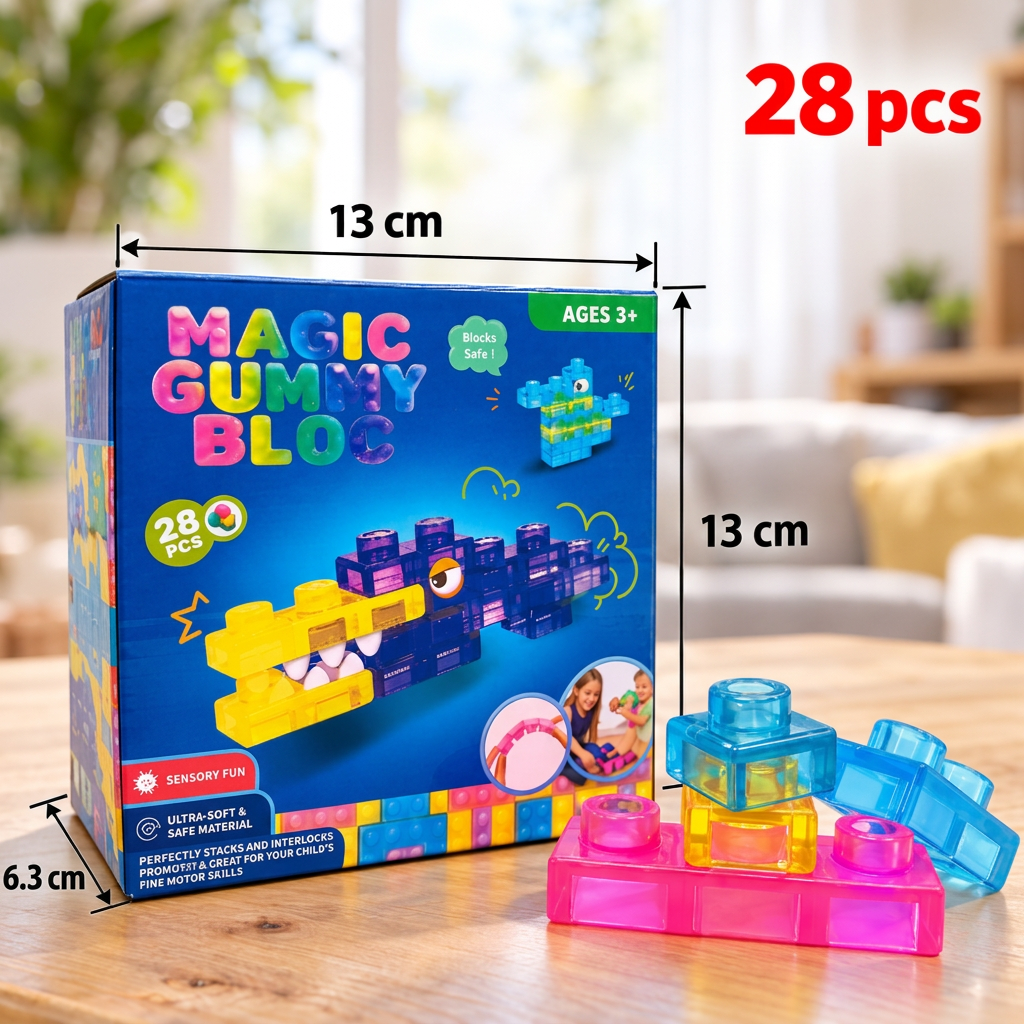 Safe & Soft Squishy Jelly Building Blocks for Kids