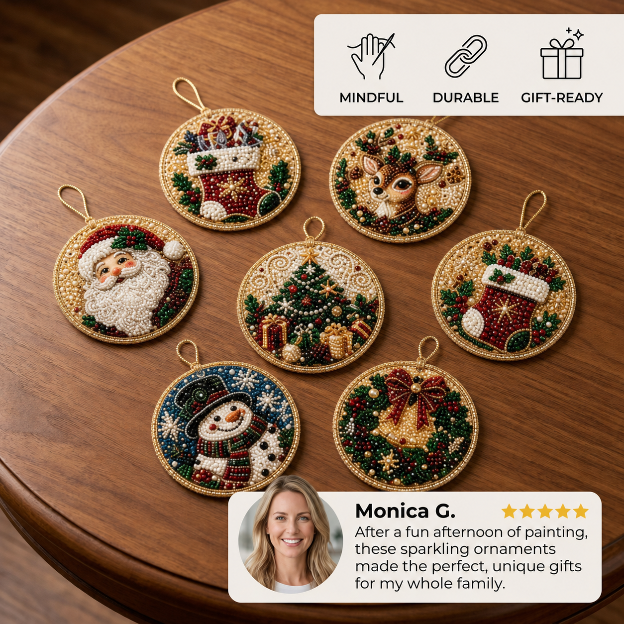 DIY Christmas Diamond Painting Ornament Kit – Festive Tree Hanging Decorations