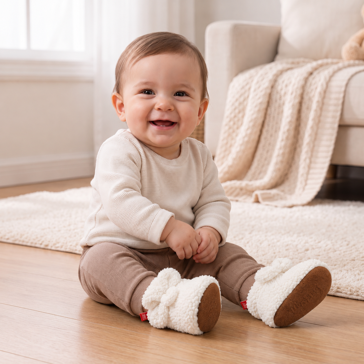 Warm & Cozy Sherpa Baby Booties for Winter