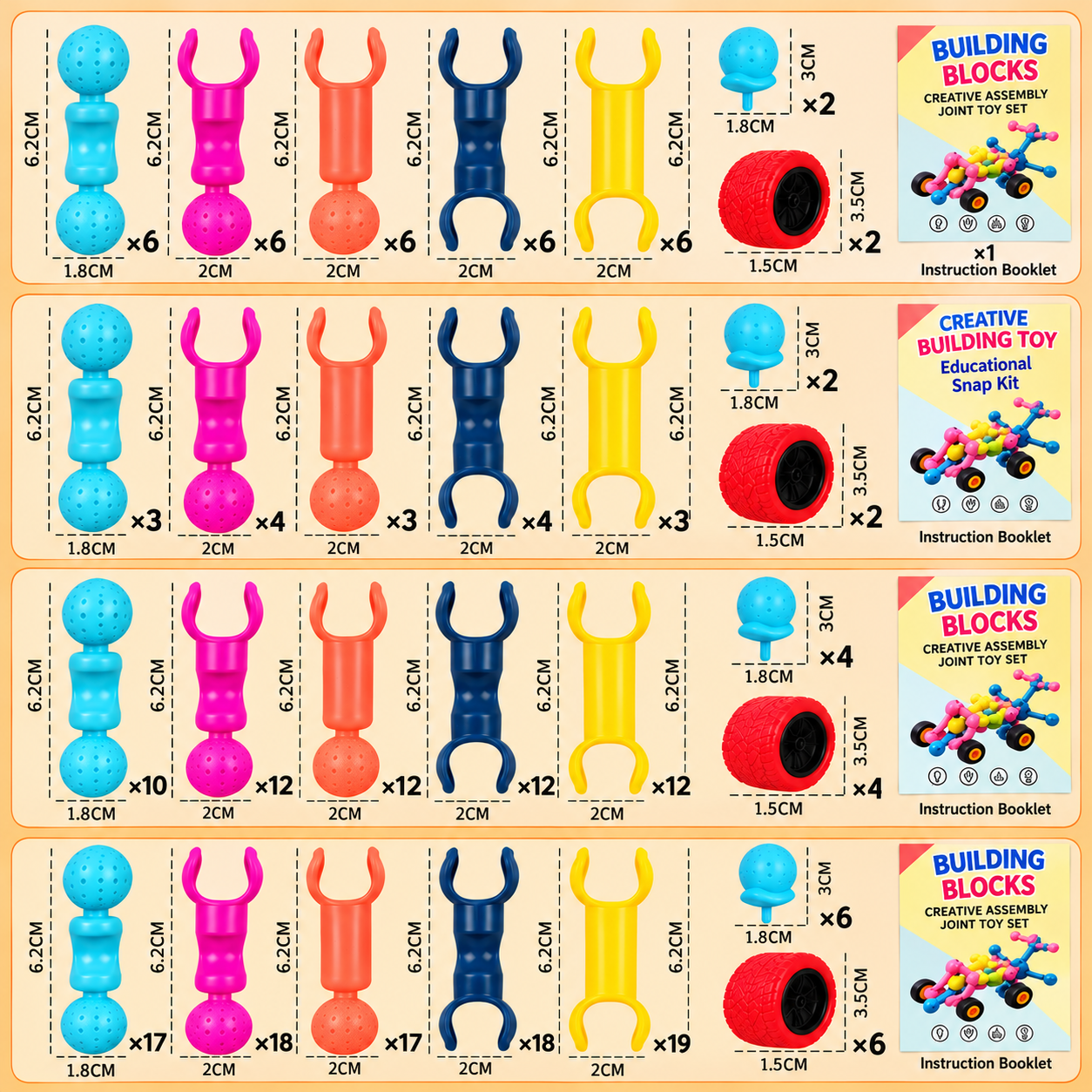 Educational DIY Building Set with Movable Joints