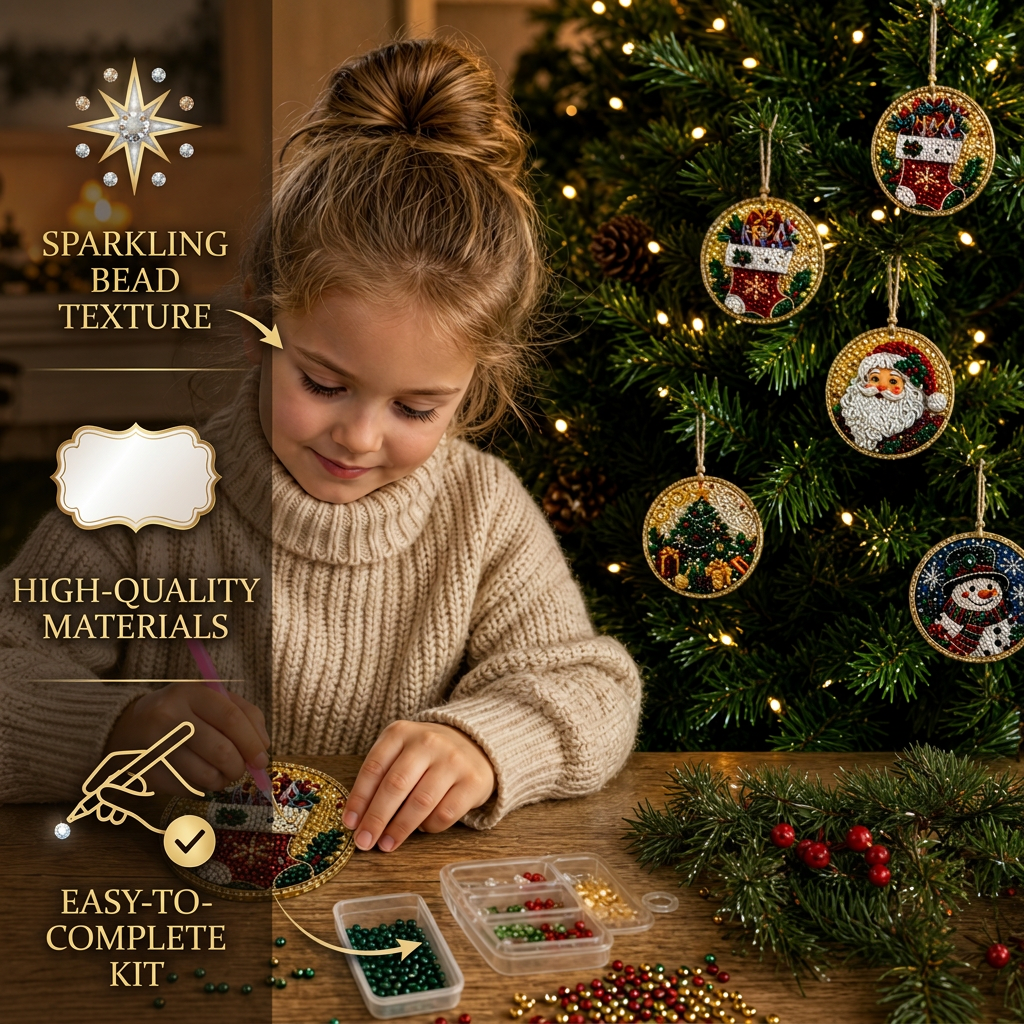 DIY Christmas Diamond Painting Ornament Kit – Festive Tree Hanging Decorations