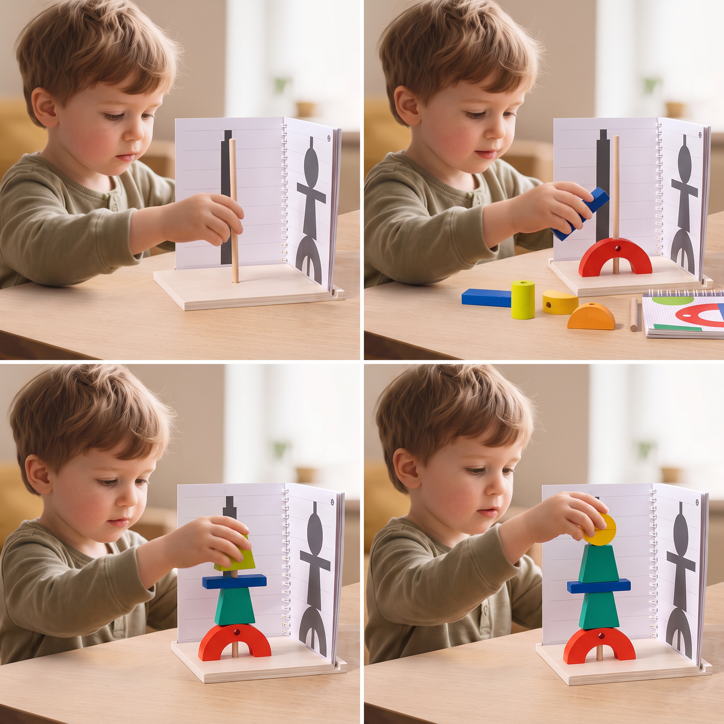 Wooden 3D Shadow Matching & Spatial Thinking Puzzle for Kids