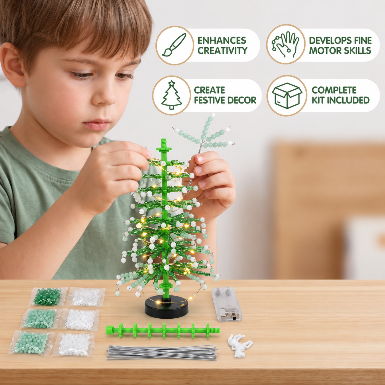 DIY Crystal Beaded Christmas Tree Craft Kit