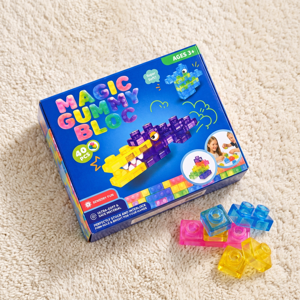 Safe & Soft Squishy Jelly Building Blocks for Kids