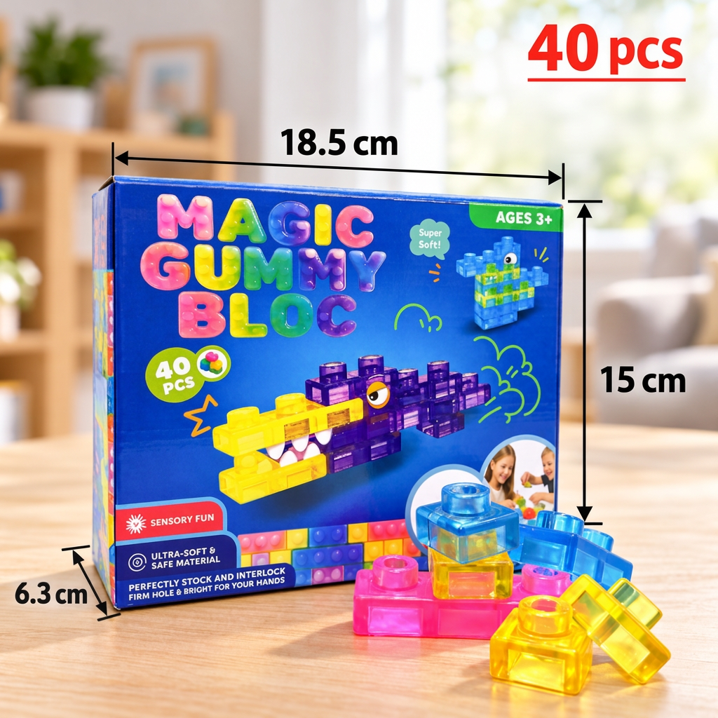 Safe & Soft Squishy Jelly Building Blocks for Kids
