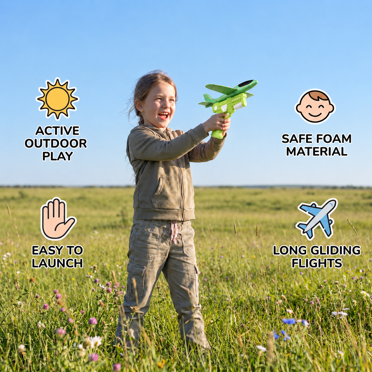 Foam Glider Airplane Launcher Set
